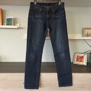 Fidelity Denim Dark Blue Mid Rise Straight Leg AXL Girlfriend Jeans